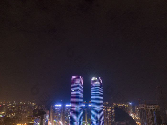 贵州贵阳花果园夜景航拍摄影图