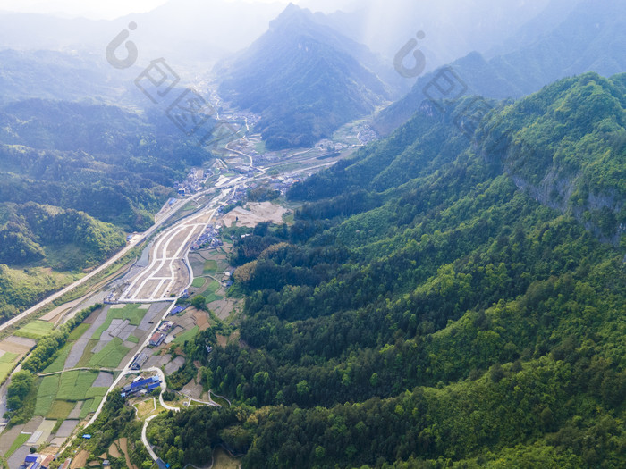 湖南张家界天门山景区航拍摄影图