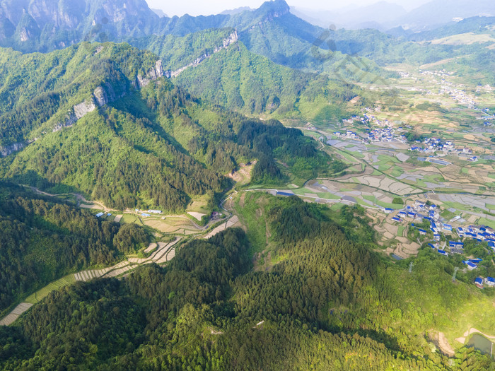 湖南张家界天门山景区航拍摄影图