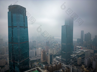 湖南长沙国金中心五一商圈航拍摄影图