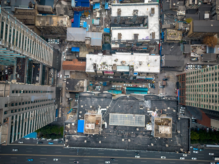 湖南长沙老城区建筑航拍摄影图