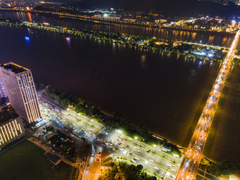 湖南长沙<strong>湘江</strong>橘子洲<strong>夜景</strong>