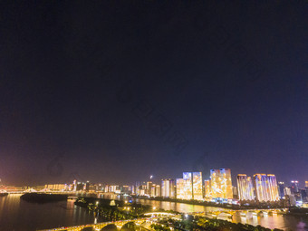 湖南长沙<strong>湘江</strong>橘子洲<strong>夜景</strong>灯光