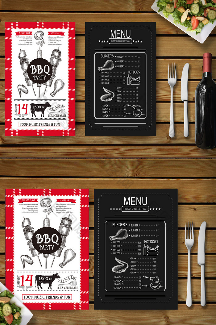 餐厅菜单设计烤肉宣传单烧烤菜单设计图片