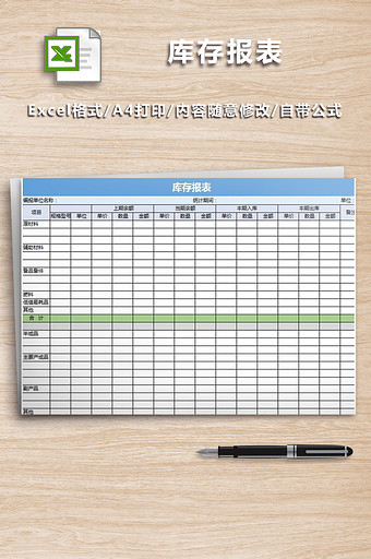 公司仓库库存报表自动计算图片