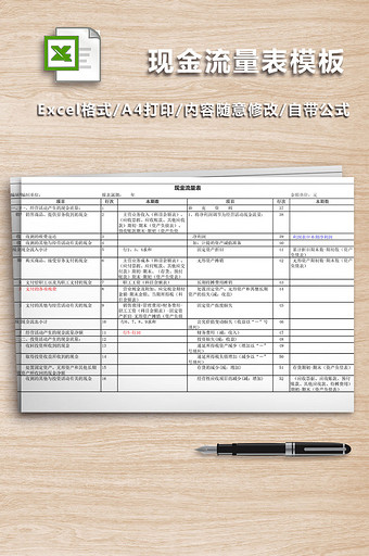 现金流量表模板excel表图片