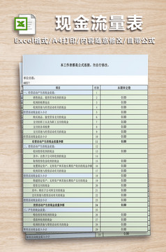 现金流量表excel模版