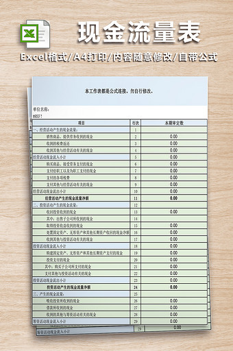 新准则现金流量表编制模板六联表图片