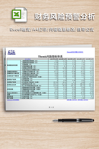 财务风险预警分析报告excel表图片