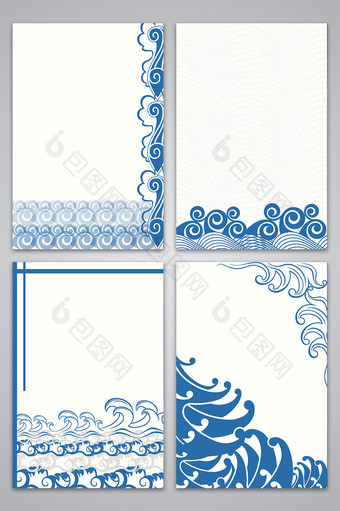 复古中国风水纹背景图片