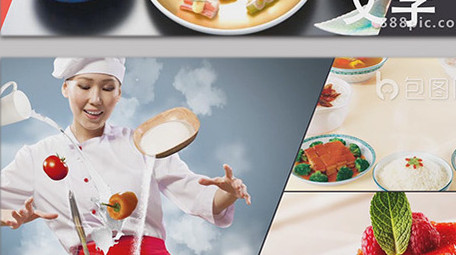 切割<strong>图文</strong>展示美食AE模板