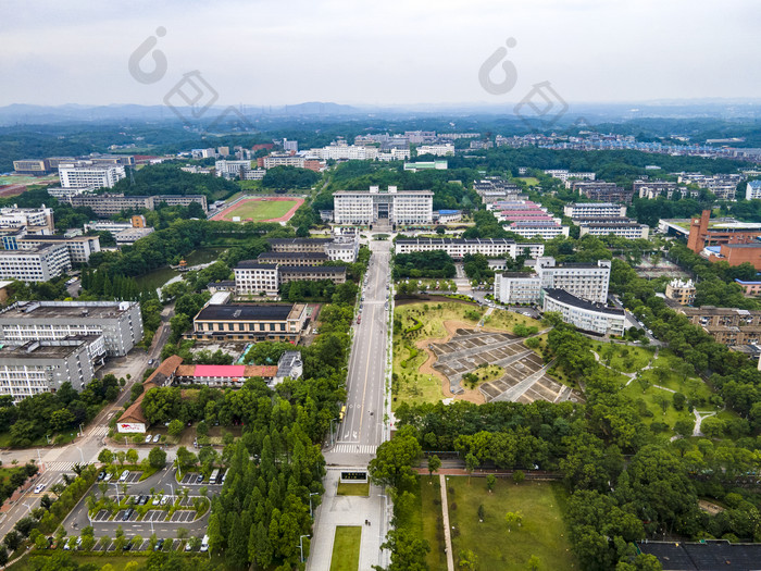 湖南湘潭大学航拍摄影图