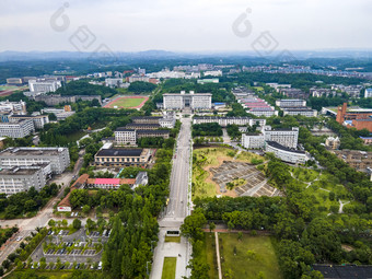 湖南湘潭大学航拍摄影图