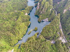 湖南张家界武陵源5A景区宝峰湖风景区航拍摄影图