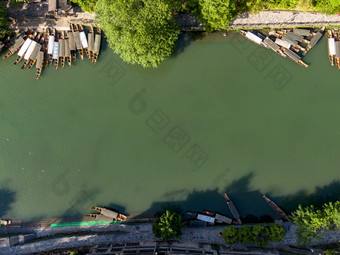 中国著名旅游景点湖南湘西凤凰古城航拍摄影图