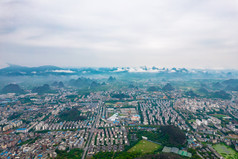 广西桂林城市山水风航拍摄影图