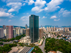 广西柳州城市建设风光航拍摄影图
