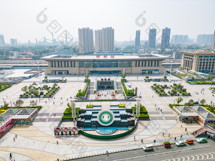 河北邯郸火车站航拍摄影图