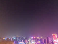 河南新乡市城市夜景灯光航拍摄影图