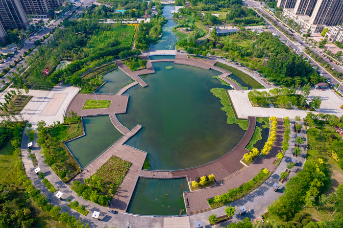 河南许昌城市风光建筑航拍摄影图