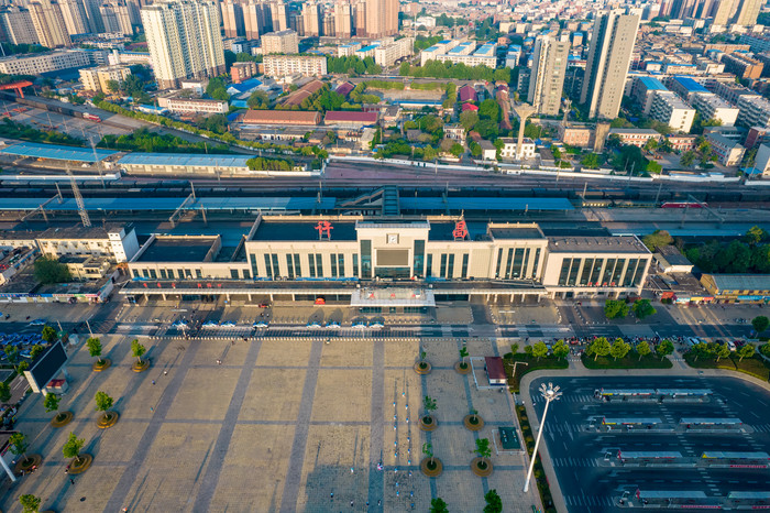 河南许昌城市风光交通建筑高楼航拍摄影图