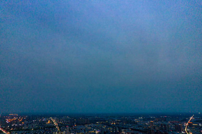 河南许昌城市风光夜景灯光航拍