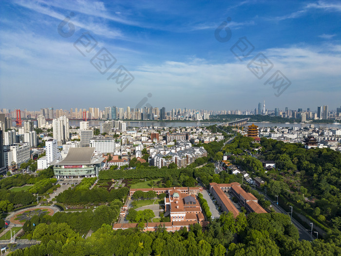 湖北武汉武昌区城市建设航拍摄影图