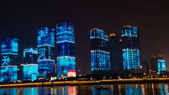 湖南长沙城市夜景灯光摄影图