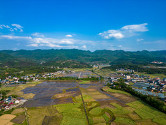 美丽乡村田园农业种植农田航拍