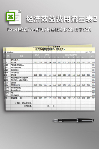 经济效益费用流量表2图片