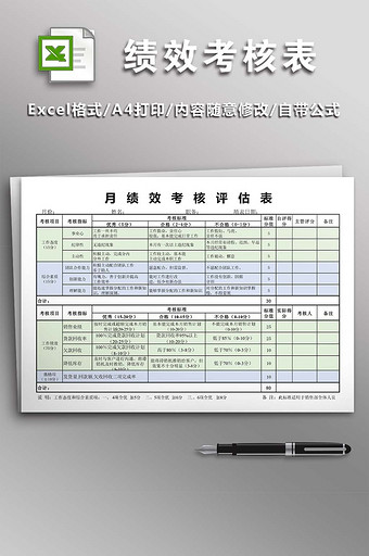 销售部绩效考核表图片