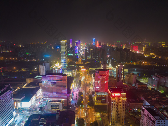 石家庄中山西路商圈夜景