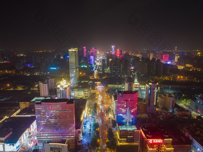 石家庄中山西路商圈夜景