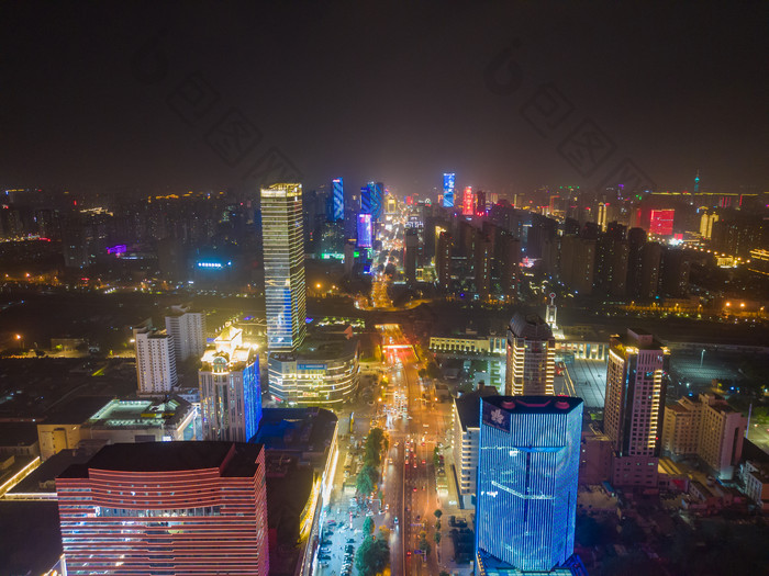 石家庄中山西路商圈夜景