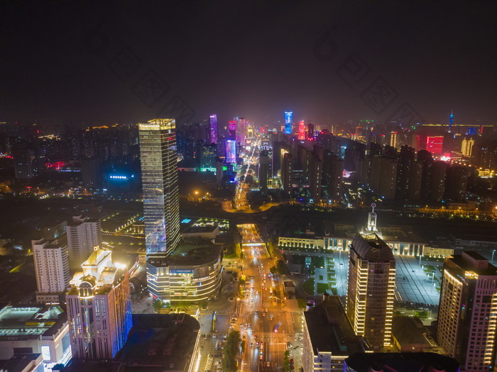 石家庄中山西路商圈夜景