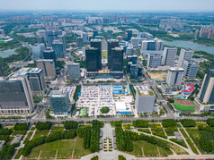 郑州龙子湖金融中心航拍摄影图