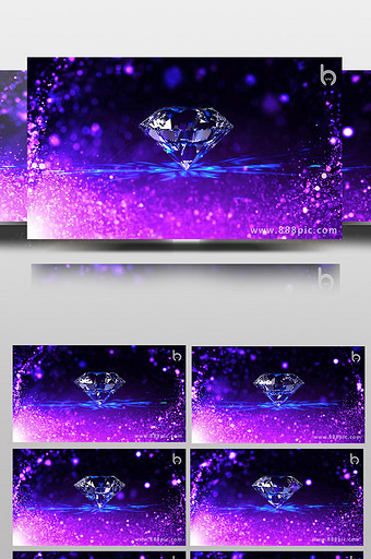浪漫唯美紫色粒子钻石LED背景视频素材图片