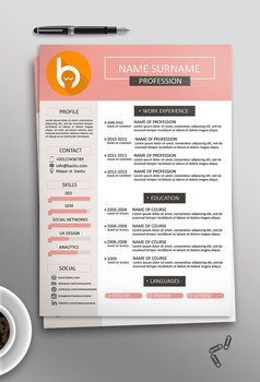 简约清新英文个人求职简历word模板