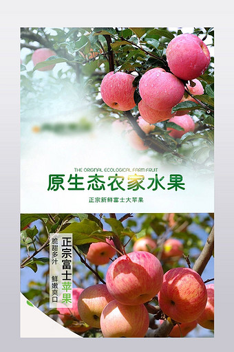 绿色苹果红富士详情页农家自产图片