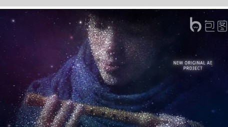 星河粒子汇聚图文展示ae模板