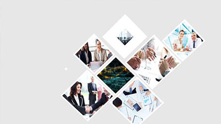 多图头像汇集形成片头logo模板