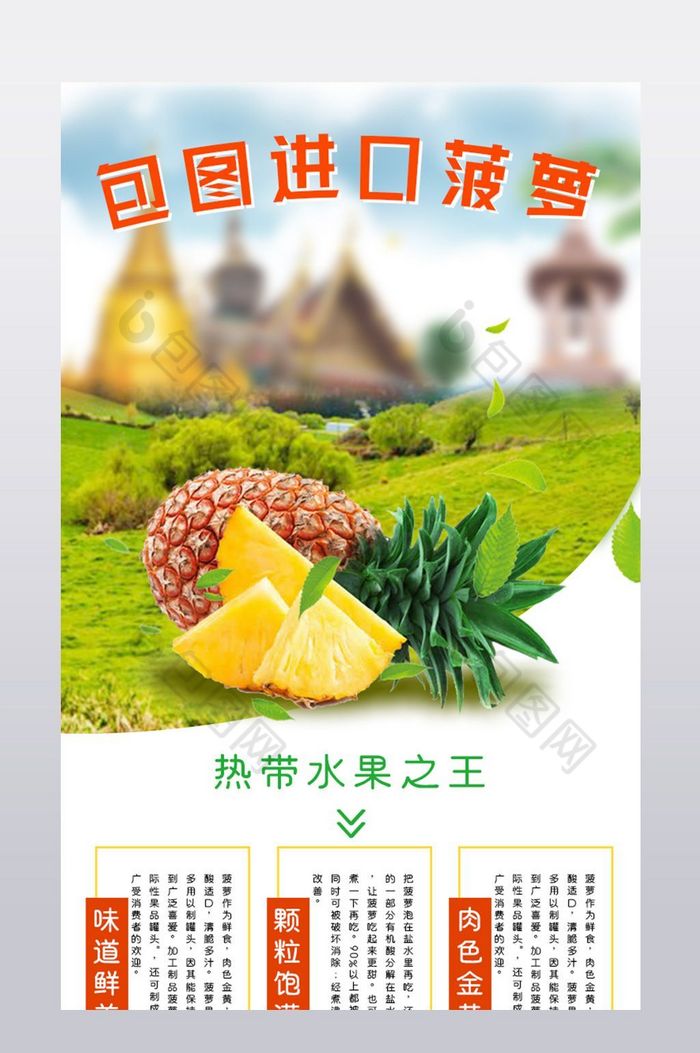 食品水果菠萝详情页图片图片