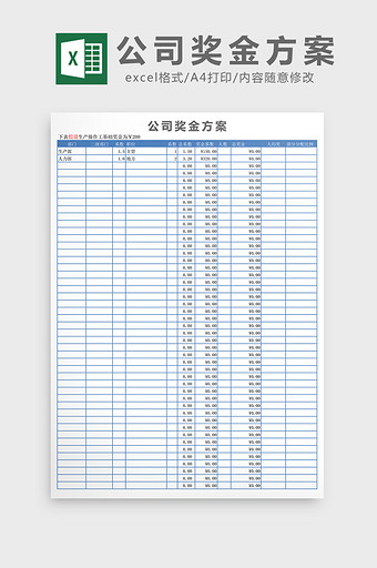 奖金方案excel表格图片