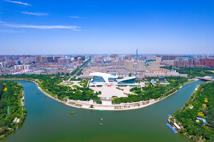 河北衡水文化艺术中心市民广场航拍图