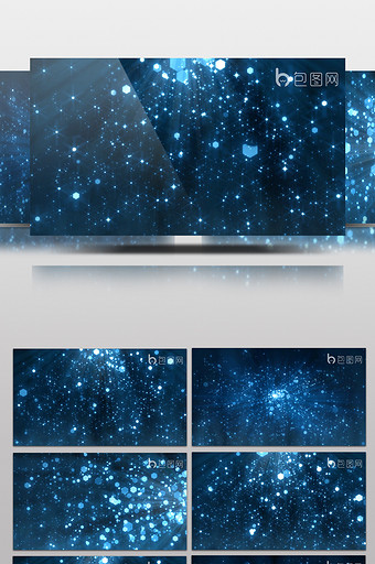 3款蓝色浪漫星光粒子背景循环高清视频素材图片