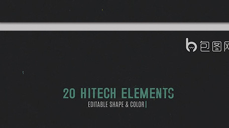 未来派科幻文字标题特效与科技元素AE模板