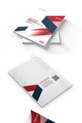 红色几何商务通用企业宣传册封面图片