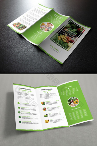 创意简约健康有机绿色食品宣传单图片