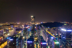 济南金融中心夜景灯光航拍摄影图