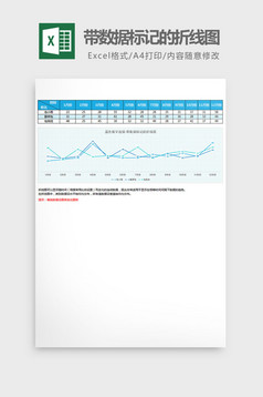 创意带直线数据标记的散点图excel模板